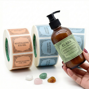 Custom Aesthetic Bottle Labels, Waterproof Kiss Cut Sticker Sheets for <strong>Cosmetics</strong> &amp; Skincare - Product Image 1