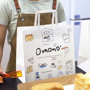 Bolsas de Papel Kraft Clásicas Desechables Ecológicas Personalizables con Asa para Productos Horneados, Postres, Pasteles y Comida para Llevar - Product Image 4