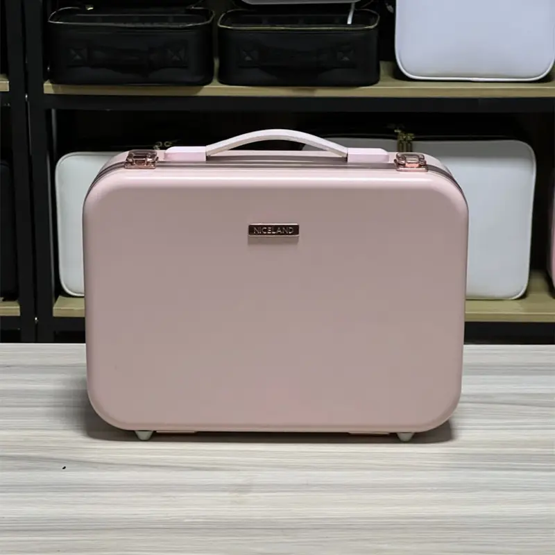 New Large Capacity Desktop Cosmetic Storage Box Waterproof Leather Travel Portable Makeup Bag Case With Led Light Mirror