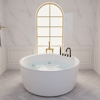 Baignoire ronde autoportante de luxe moderne pour massage à remous intérieur, hôtels et villas ou baignoire à jets d'air domestique, prix d'usine