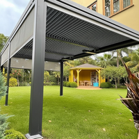 Pergola en aluminium polyvalente Sweet Home, auvent rétractable motorisé pour l'extérieur, gazebo imperméable avec stores latéraux LED