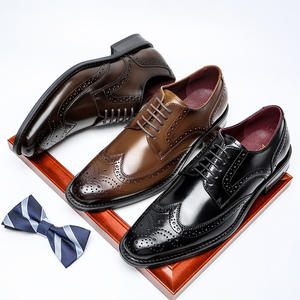Chaussures habillées de style britannique pour hommes, en cuir véritable, à enfiler, pour le bureau, les affaires, les mariages, toutes occasions, de haute qualité - Product Image 1