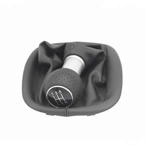 Leather Gear <b>Shift</b> <b>Knob</b> Cover For Volkswagen Passat B5 96-05 5 Speed 6 Speed Dustproof Black - Product Image 1