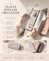 Sac de voyage enroulable pour bijoux, organiseur de rangement pour colliers, bagues, bracelets et boucles d'oreilles