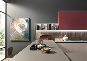JINGSHUN Armoires de cuisine en bois bicolore rouge Ensembles complets Design moderne Meubles Buffet Îlot de rangement Armoire professionnelle - Product Image 4