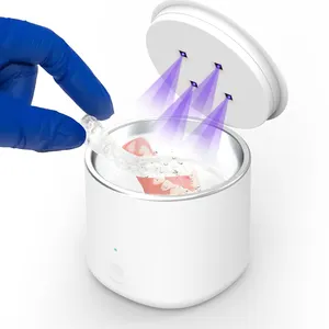 Mesin pembersih UV ultrasonik portabel, perata gigi palsu pembersih UV gigi cuci