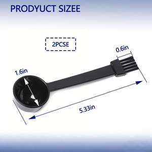 Cuillère à <span class=keywords><strong>café</strong></span> avec brosse pour moulin à expresso 2-en-1, compatible <span class=keywords><strong>Cuisinart</strong></span> DBM-8P1, poils en nylon, plastique PP, outils de barista - Product Image 2