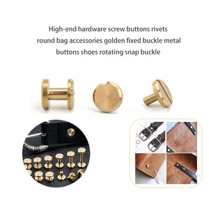 Capuchon en laiton cuir <span class=keywords><strong>rivet</strong></span>, accessoires pour chaussures, bricolage, capuchon en cuir double face, sac petit bouton double rayé - Product Image 2