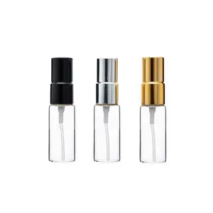 Atacado 2ml 3ml 5ml Atomizador pequeno mini frascos de perfume atomizador amostra ouro 10ml frasco de perfume spray de vidro com pulverizador