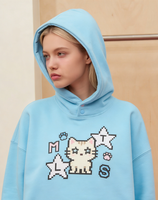 Sweat-shirt court à capuche pour femmes, motif chat, brodé, avec poche kangourou et oreilles, collection automne 2025, pour amoureuses des animaux