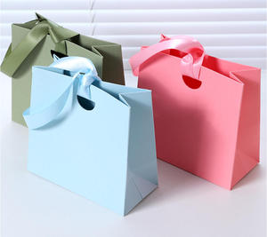 15.5x14.5x7.5cm Tas Hadiah Mewah Polos Tanpa Pinggang dengan Pita untuk Aksesoris Perhiasan Tas Kertas Universal - Product Image 6