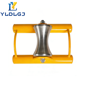 Galet <span class=keywords><strong>de</strong></span> câble en aluminium, cadre jaune, réglable, avec molette usinée, robuste, pour tirage <span class=keywords><strong>de</strong></span> câbles et applications d'infrastructure - Product Image 2