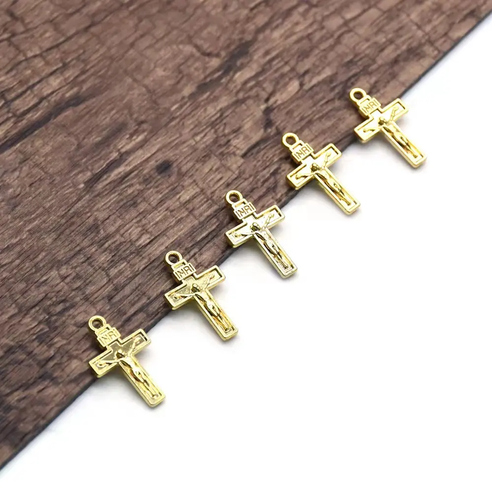 2*1.2cm Custom gold catholic Alloy 3d Christian Symbol Metal Christian Cross