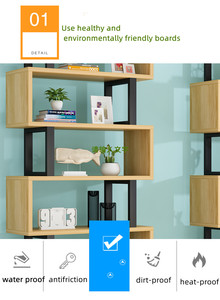 Scaffali da parete per armadietti in legno economici e popolari librerie per scaffali per libri per la casa vivente - Product Image 4