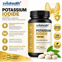 Comprimés de Iodure de Potassium 130mg Marque Blanche – Soutien Thyroïdien et Immunitaire, Végétarien, Végétalien, Riche en Protéines, Sans Gluten, Pour Adultes