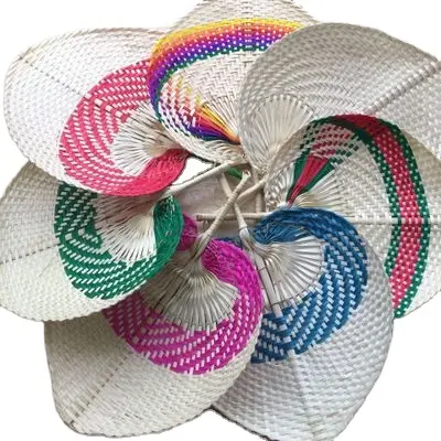 Bamboo weaving banana Hand-woven dance straw baby Round navel natural fiber hand fan