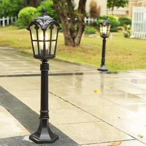 Outdoor Garden <b>Light</b> Post <b>LED</b> Iron Pole Glass Shade 2700K Warm White IP66 AC Powered <b>Motion</b> <b>Sensor</b> Dimmable 10-Year Warranty - Product Image 4