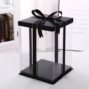 Wholesale customized transparent 4/6/8/10/inch cake boxes plastic clear