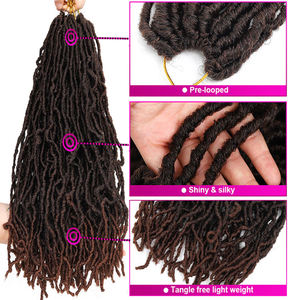 Ti-long <span class=keywords><strong>Nu</strong></span> — Faux Locs en Crochet 36 24 18 pouces, 21 mèches, Extension de cheveux, déesse douce, tresses - Product Image 5