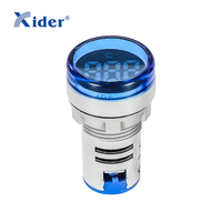 Circulaire 22mm affichage numérique AC carré thermomètre indicateur lumineux DC signal lumineux ACDC thermomètre AD22-22TM bleu