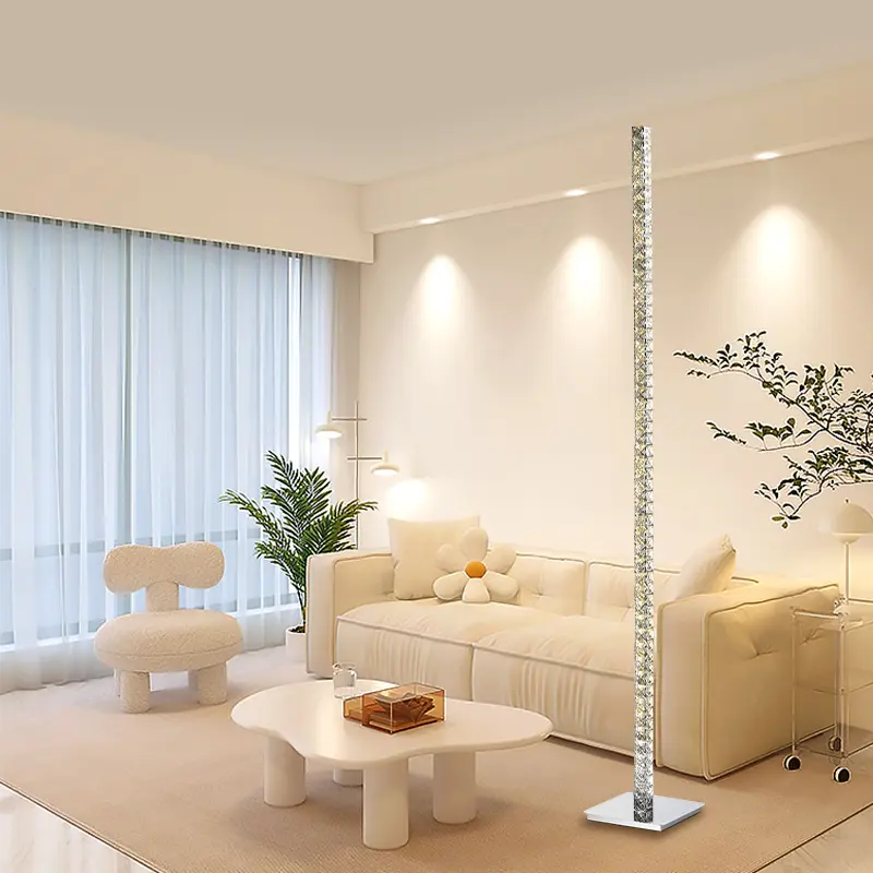 Lüks kristal modern led ayakta zemin lambası dekorasyon otel villa oturma odası ve yatak odası için