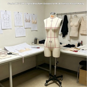 Mannequin de présentation JUN MEI B75 34B en fibre de verre réglable pour lingerie, maillots de bain et robes (partie supérieure du corps) pour la création de patrons - Product Image 1