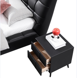 Роскошный 1,8 м итальянский минималистский дизайнерский стиль двуспальная кровать первый слой из воловьей кожи Губка кожа современная спальня - Product Image 3