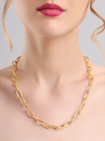 Collier chaîne à maillons martelés Heritage, chaîne ovale texturée dorée, bijou audacieux et élégant au style moderne pour femme