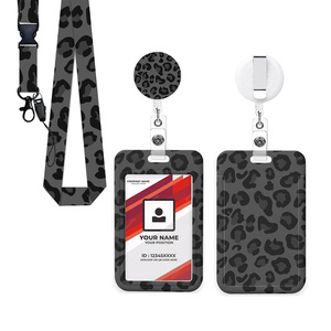 Wholesale white leather belt <b>clips</b>, epoxy resin easy-pull ID card lanyards, neck straps, exhibition member badges, card - Product Image 1