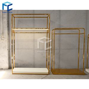 Rose Gold Wall Mount Roupas Display Rack Dupla Face Garment Store Display Prateleira Vestuário Loja Decoração - Product Image 3