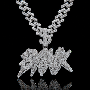 Set Collana e Ciondolo Lettera Personalizzato Hip Hop in Moissanite, <span class=keywords><strong>Argento</strong></span> <span class=keywords><strong>925</strong></span> VVS Iced Out, Charm Rapper con Moissanite - Product Image 5