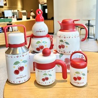 Thermos à Isolation Sous Vide Série Cherry Mignon Créatif Portable Cadeau Étudiants Bouteille d'Eau en Acier Inoxydable 316 Ours 6-12 Heures