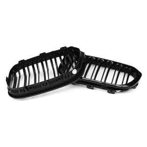 适用于宝马1系F20 LCI 2015-2020 <span class=keywords><strong>M</strong></span>风格前保险杠格栅的高品质双板条光泽黑色防抱死制动系统前格栅 - Product Image 4