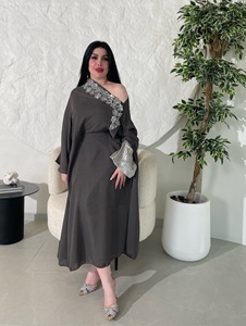 Jalabiya Islámica, Caftán Marroquí, Elegante Vestido Abaya de Dubái, Modesto Vestido Árabe Musulmán con Encaje para Mujer, Conjunto para Ramadán - Product Image 1