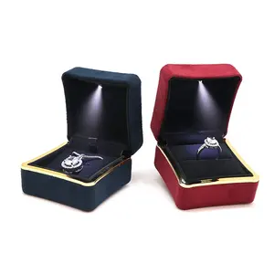 Factory In Stock Fashion LED Jewelry Box Ring Pendant Jewelry Box Velvet Boxes Jewelry