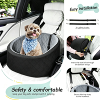 Coussin de siège auto universel pour chiens et chats, coussin de voyage doux pour siège avant de voiture avec ceinture de sécurité