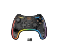 Manette de jeu sans fil Saitake 2,4 GHz Xbox360/PC/Android - Moteur de vibration, bouton Turbo, détection de mouvement, joystick, RGB modifiable