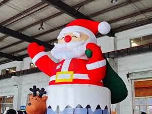Grand modèle de Père Noël gonflable Décoration de Noël en plein air Statue gonflable personnalisée pour <span class=keywords><strong>les</strong></span> fêtes de rue Marché d'exposition - Product Image 2