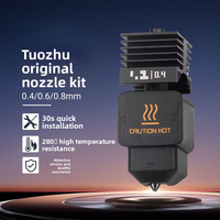 Upgrade BARU untuk Bambu Lab H2D A1/A1 Mini High Hotend Kit Nozzle Baja Keras 0.4mm yang Dapat Dilepas, Tahan Suhu Tinggi