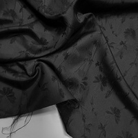 Tissu jacquard floral de haute qualité, 98% polyester, 2% élasthanne, motif de fleurs de pissenlit noir, pour vêtements, costumes, robes JSB-1882