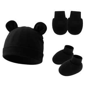 Bonnet fœtal pour nouveau-né européen et américain <span class=keywords><strong>Gants</strong></span> anti-rayures Couvre-pieds Chapeau d'oreille d'ours mignon Chapeau <span class=keywords><strong>Mickey</strong></span> pour l'hiver pour les étrangers - Product Image 4
