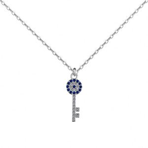 Dylam Personalized Faith Spiritual Turkish Protection Mysterious Evil <b>Key</b> Eyes Pendant Necklace for Women Dress up - Product Image 1