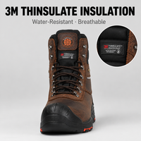Bottes de sécurité montantes AIMVVSEC en cuir de vachette avec embout en acier, anti-perforation, antidérapantes, doublure respirante en maille pour semelle intermédiaire, idéales pour le travail en hiver