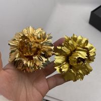 Bros Bunga Anyelir Emas Berlapis Foil, Bunga Anyelir Awet Buatan, Produk Laris Korea