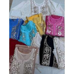 เสื้อคลุมไหมมัลชานเดอรีสีเทาเข้ม ปักลายชิกันการีด้วยมือ สวยงาม เนื้อผ้านุ่ม บริสุทธิ์ ความยาวระดับเข่า แบบกึ่งสำเร็จรูป สีธรรมชาติ - Product Image 2