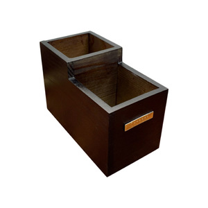 Caja de almacenamiento de herramientas para uñas de estilo vintage, organizador de escritorio rectangular de madera para discos de algodón, pinceles y exhibición de esmalte en gel - Product Image 5