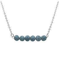 Collier avec chaîne fine en pierre de lave pour femmes, pendentif, personnalisé, pierre de lave, parfum, minimaliste, Boho, diffuseur d'huile essentielle, pour femmes, nouveau