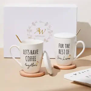 Set di 2 tazze da caffè uniche fidanzate, regalo per addio al nubilato da 12 once per la sposa, regali di nozze per idee regalo per l'inaugurazione della casa di coppia