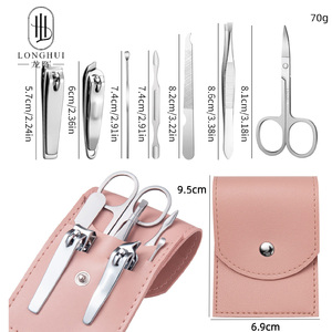 Set de <span class=keywords><strong>Manicura</strong></span> Longhui 7 en 1, Set de 7 Piezas de Cortaúñas de Acero Inoxidable, <span class=keywords><strong>Kit</strong></span> de <span class=keywords><strong>Pedicura</strong></span> Color Caramelo con Bolsa de Cuero Portátil con Logotipo - Product Image 5