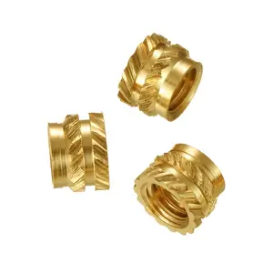 Manufacture Customized Injection Molded Brass Insert Thread Knurled Inserts Nuts Brass Nuts